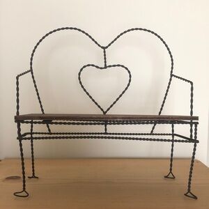 Decorative Heart Wire Bench